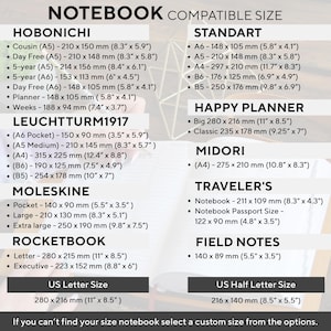 Funda de cuero para libreta, personalizada, tamaño A4, A5, B5, para Leuchtturm Medium, Moleskine, Hobonichi, Rocketbook y Midori. imagen 5