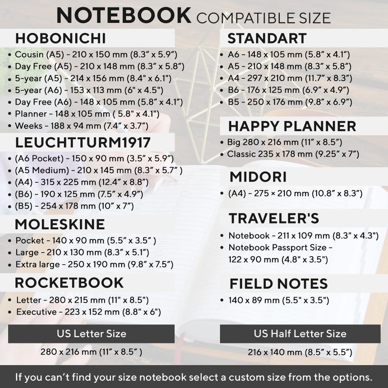 Funda de cuero para libreta, personalizada, tamaño A4, A5, B5, para Leuchtturm Medium, Moleskine, Hobonichi, Rocketbook y Midori. imagen 5