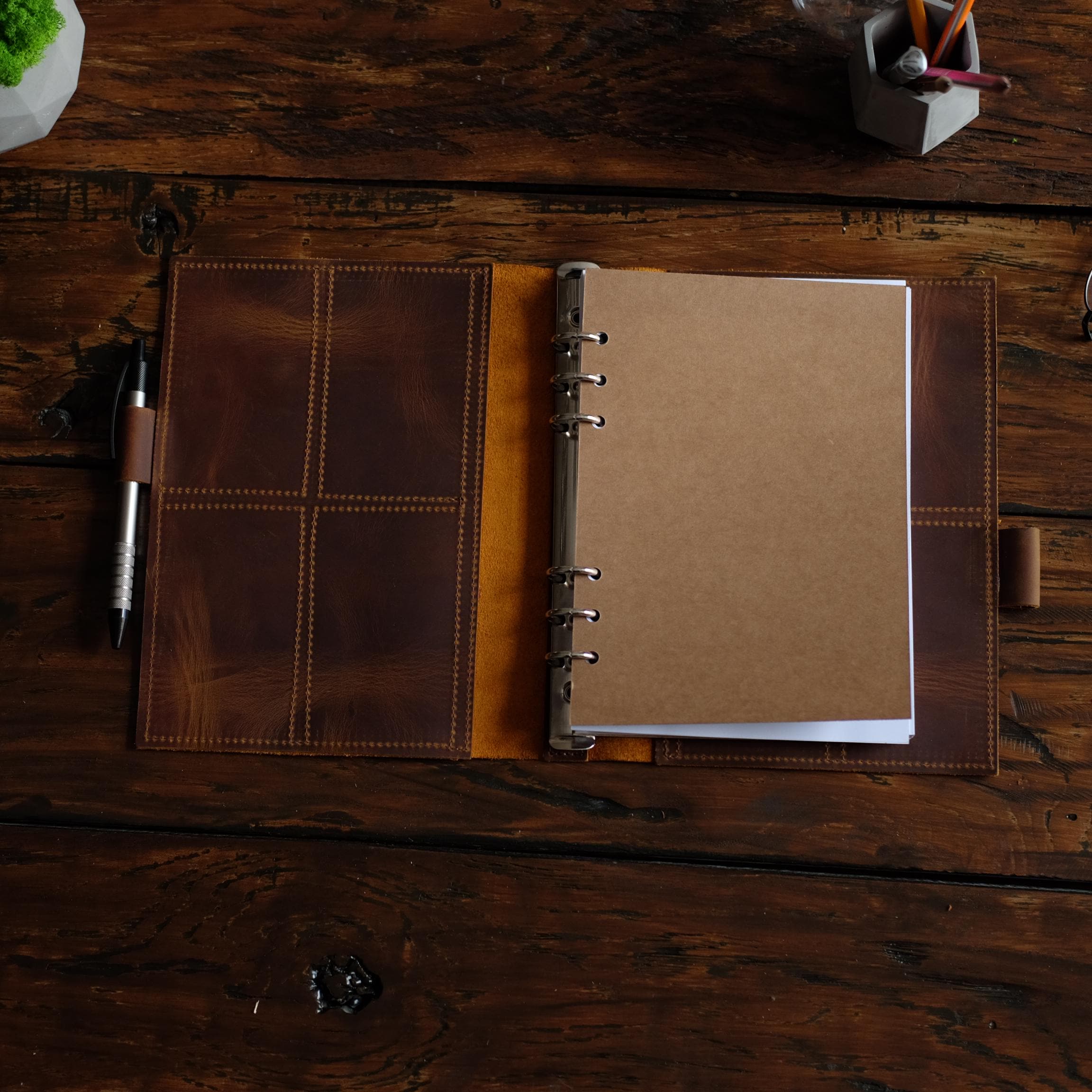 Discbound Ring. Note Leather Refillable Journal, A4 A5 A6 Ring Binder Planner, Personalized ...