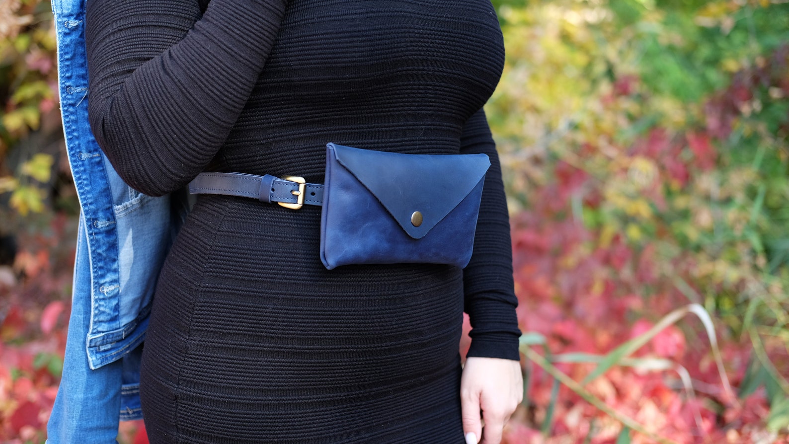 Purple Leather waist bag for women Minimalist fanny pack Etsy