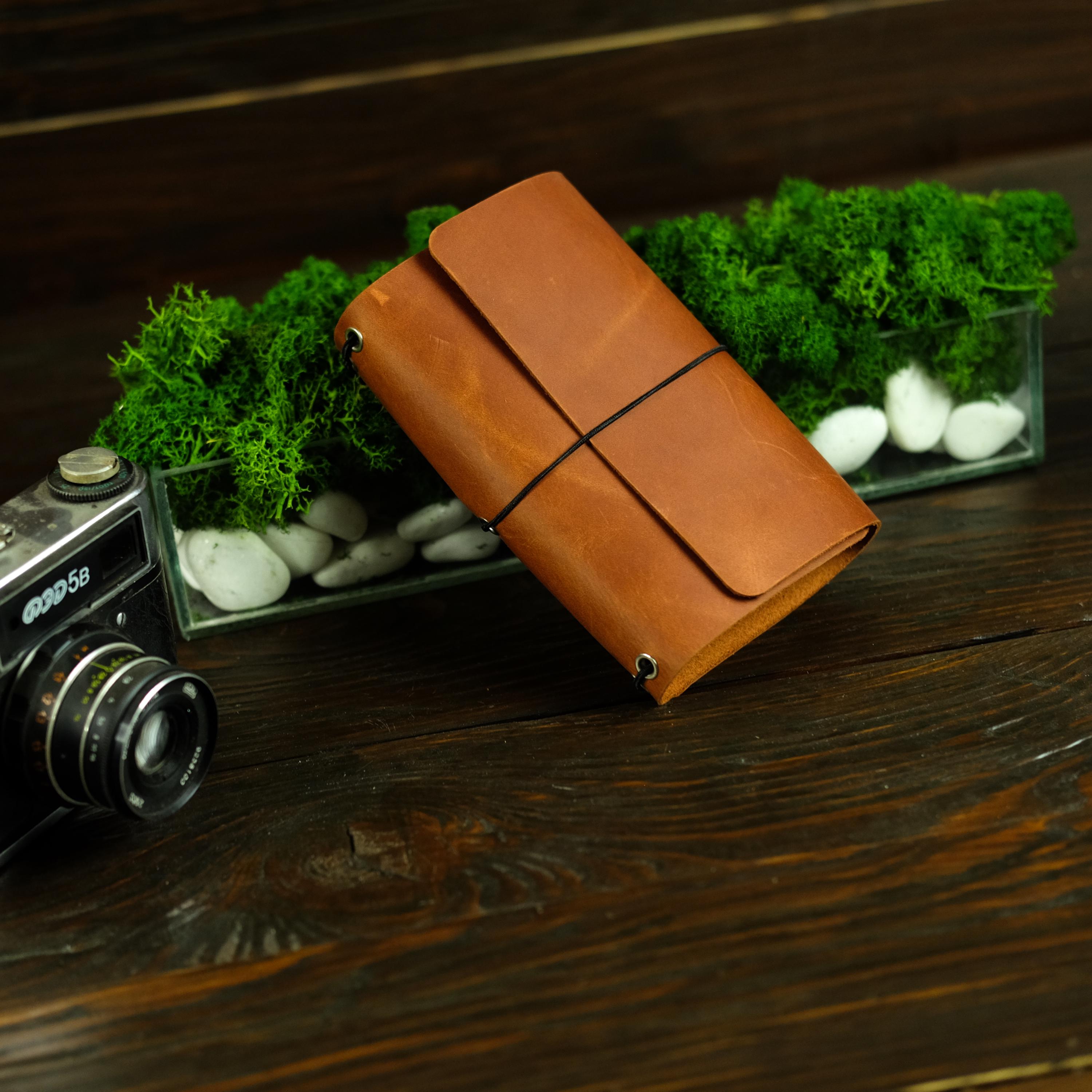 A5 Trifold Leather Journal Cover, Refillable Planner Cover ...