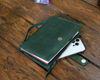 Leather Journal Cover, Hobonichi Cousin Cover Personalized, Leather A5 A4 Notebook Cover, Moleskine, B5 Planner Cover, Gift for Dad