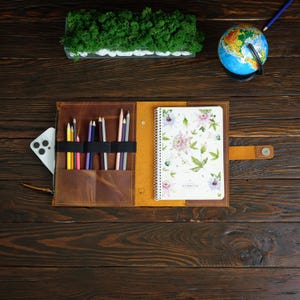 Capa personalizada para caderno de desenho, estojo de couro para caderno de desenho, presente para pintor, presente para artista, bloco de desenho, portfólio de desenho, materiais de pintura imagem 2