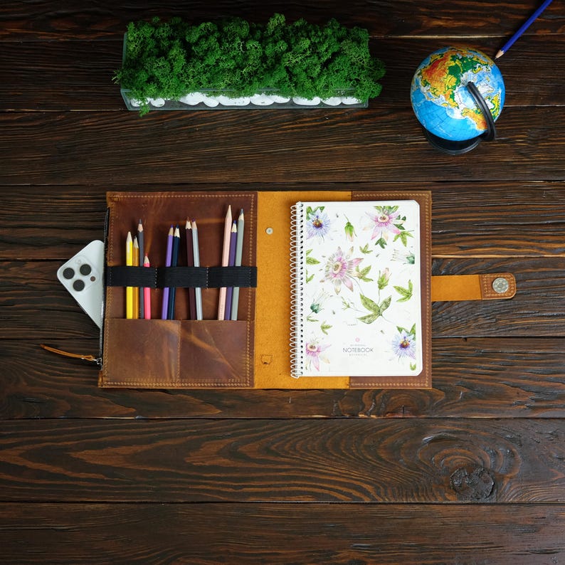Capa personalizada para caderno de desenho, estojo de couro para caderno de desenho, presente para pintor, presente para artista, bloco de desenho, portfólio de desenho, materiais de pintura imagem 2