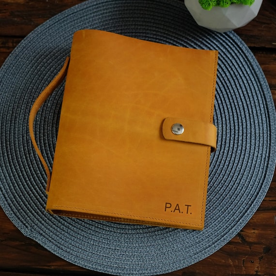 Personalized Leather Binder Notebook, Refillable Discbound Planner, Genuine Leather Journal