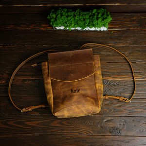 Everyday Handbag with Engraving, Rucksack for Her, Leather Backpack Women, College Bag, Shoulder Bag Purse, Book Bag for Students