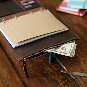 Organizador de fichário de couro A4 A5, fichário de argolas personalizado, planejador de argolas personalizado, diário recarregável, caderno gravado, filofax de couro