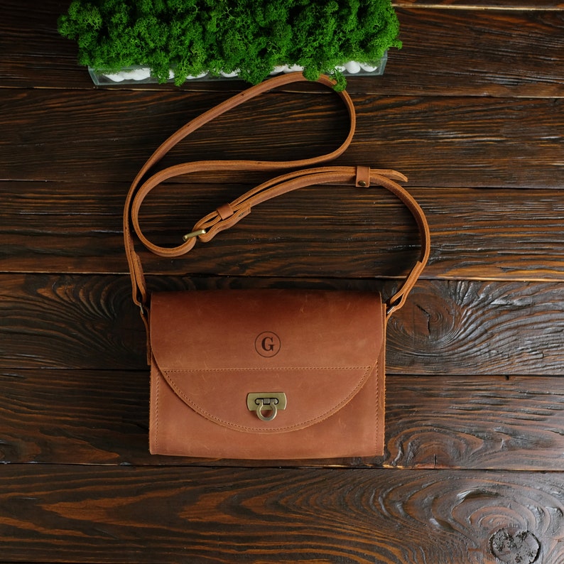 Small Leather Bag, Leather Crossbody Bag Woman, Leather Purse with Engraving, Shoulder Bag for Women, Soft Mini Handbag, Cross Body Bag