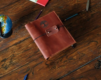 Leather Ring Binder Personalized, Ring Bound Planner A4 A5, Loose Leaf Notebook, Custom Refillable Journal, Coworker Gift