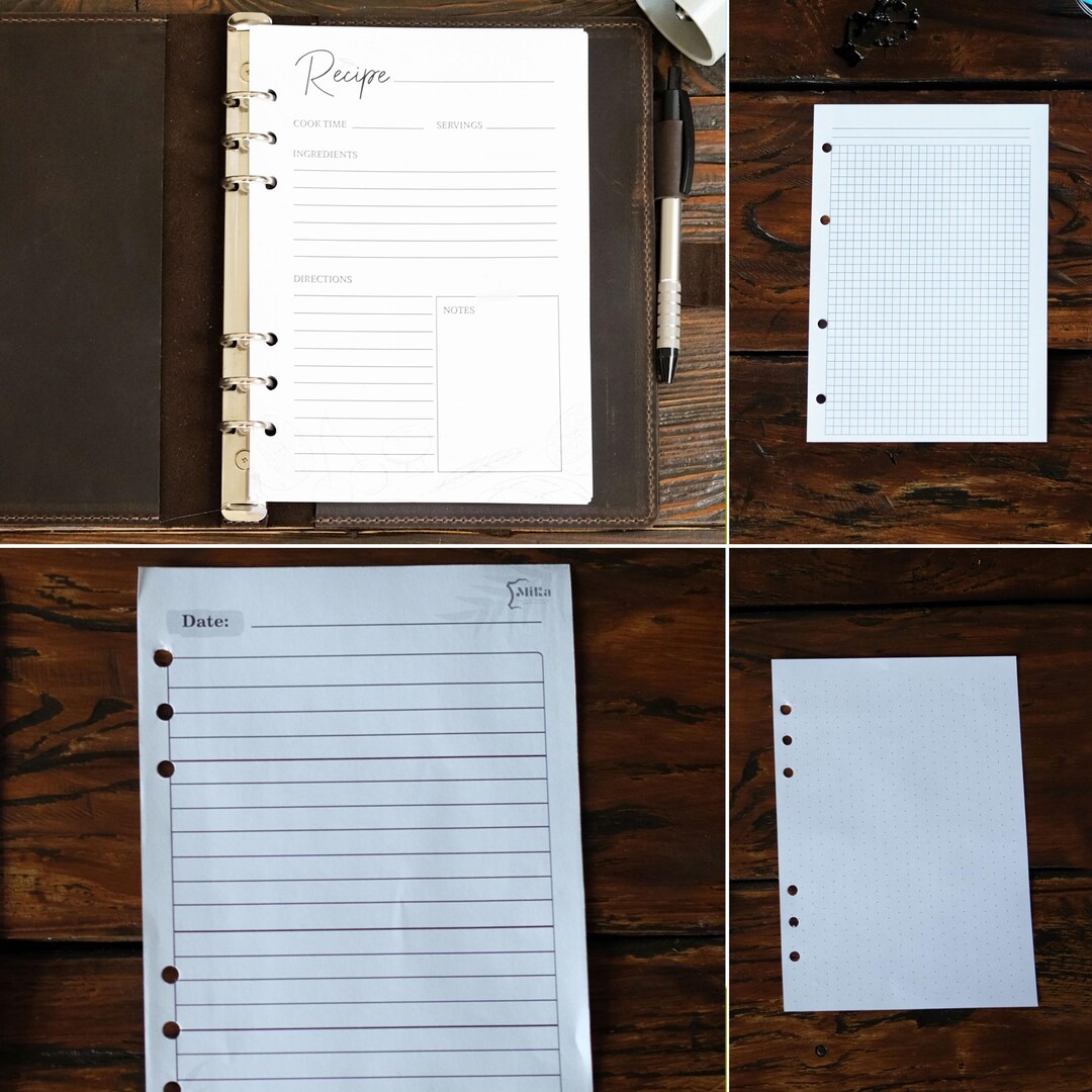 Book Insert Examples Printed Recipe Book Inserts A5, Cookbook Inserts, Rings Binder Refills ...