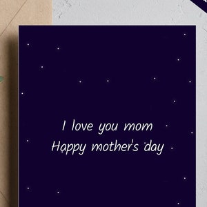 Digitale kaart Moederdag "I love you, mom, happy mother's day", instant download, 4 x 6" en 5 x 7"