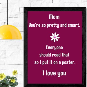 Instant download digital wall poster mother&#39;s day, mother&#39;s day gift