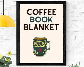Digitale muurposter 'Koffieboekdeken', koffieposter direct downloaden
