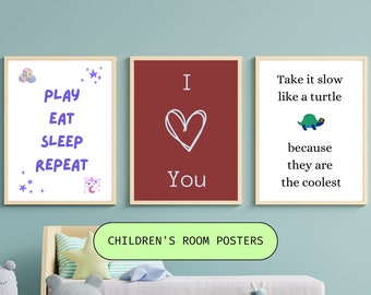 Set met 3 prints kinderkamer | Decoratie kinderkamer|Gallery muur set van 3 prints voor decoratie kinderkamer| |neutrale tinten kinderkamermuurkunst|set van 3 prints