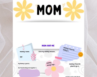Printable letter for mom "mom and me"