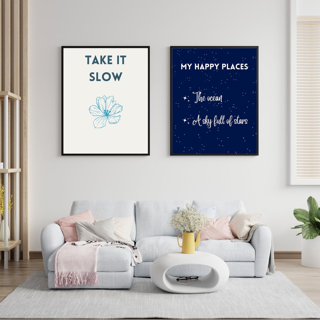 Instant Download Digital Wall Posters Set of 2, Relaxing Wall Art