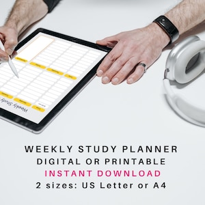 Study planner, weekly academic planner, homeschool planner, student planner