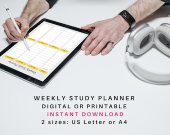 Studieplanner, academische weekplanner, homeschoolplanner, studentenplanner