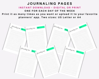 Dagboekpagina's, bulletjournal, dagdagboek