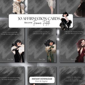 30 cartas de afirmaciones de Femme Fatale / Conéctate con tu Feminidad Oscura Divina y manifiesta la energía de ser una mujer de alto valor