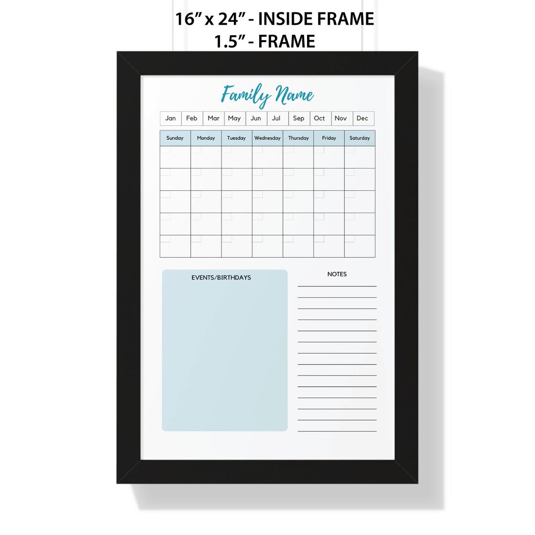 Family Monthly Wall Planner