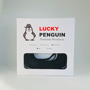 Lucky Penguin Flat Shoelaces for Everyday Casual Shoes as well as athletic kicks. Suitable for Men’s, Women’s and Kids Sneakers.
