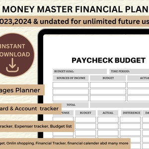Planificador financiero/ Planificador de presupuesto imprimible/ Carpeta de seguimiento de ahorros financieros/ Deuda mensual/ Seguimiento de facturas/ Seguimiento de gastos