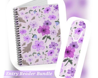 Watercolor Florals ENTRY BUNDLE – Spiral Notebook & Bookmark Set for Book Lovers (8 Color Options Available)