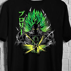 Camiseta de Broly, camiseta legendaria de Super Saiyan de Dragon Ball, gráfico de villano de anime DBZ, camiseta Otaku Power Up para fans
