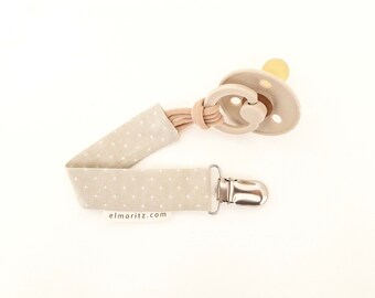 dummy pacifier clip baby girl plain peony silver teddy bear clip