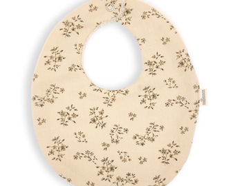 Customizable vintage floral cotton twill fabric bib