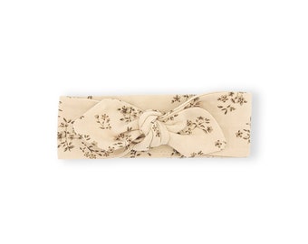 Baby headband in vintage floral cotton twill fabric