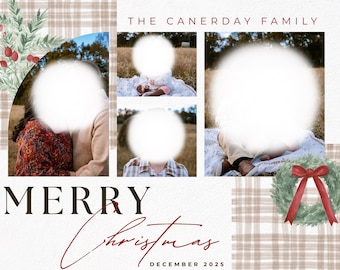 Weihnachtskarte mit Familie - Neutrale Vorlage