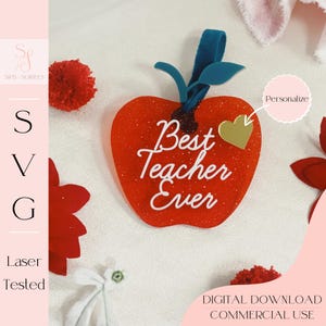 Teacher Ornament | Laser Cut Files | Glowforge SVG | Christmas Ornament SVG | Teacher Ornament SVG