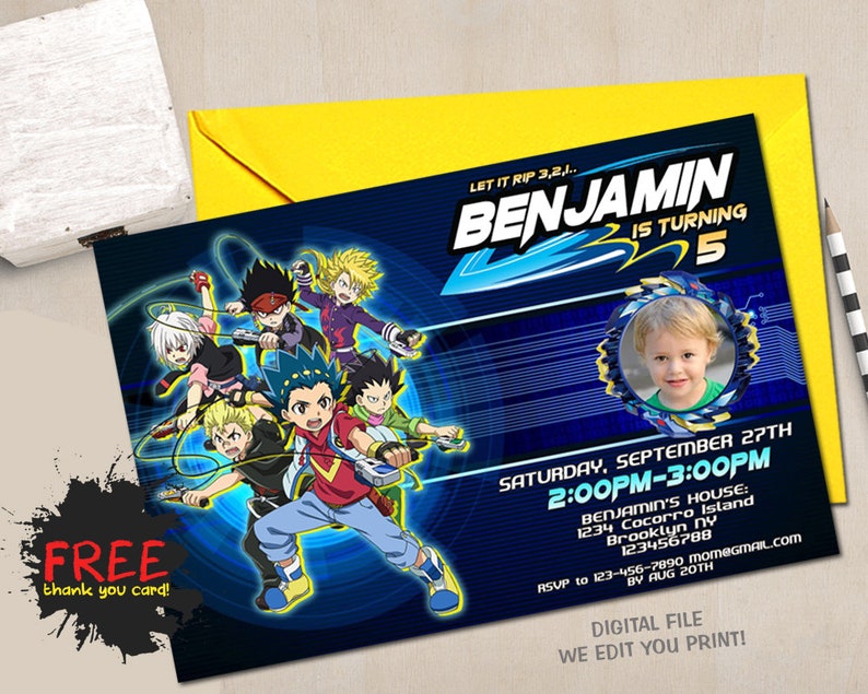 Beyblade Personalized Birthday Invitations More Designs Inside!