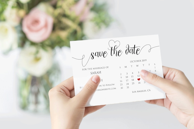 #SPS/_37 Save the Date Calendar Printable Save the Date Wedding template Instant download self editable Save the date card