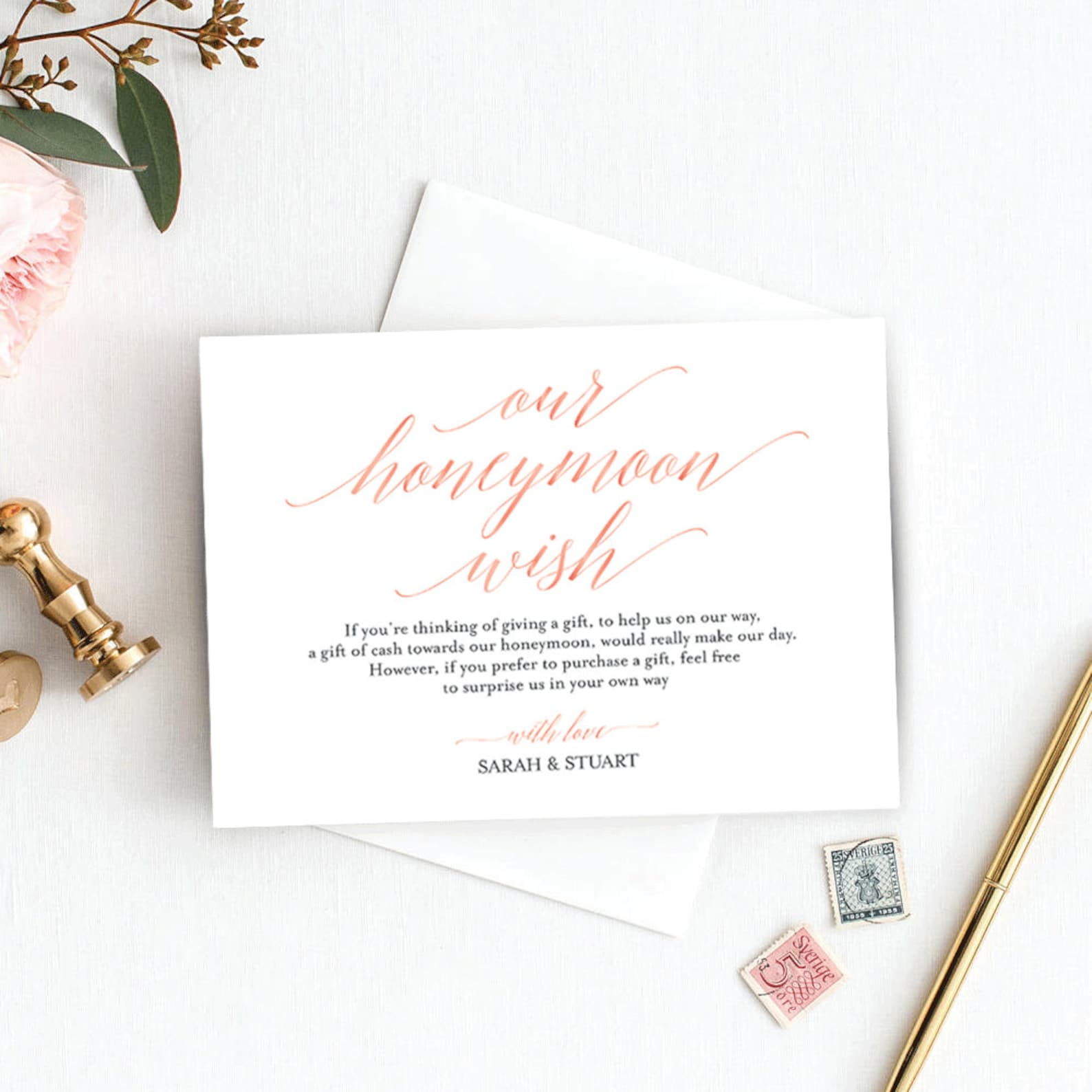 Honeymoon Wish PDF Card Template Instant Download Printable - Etsy