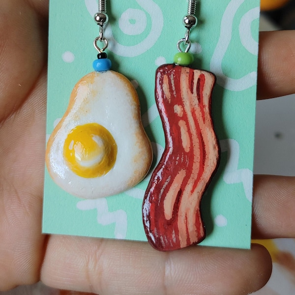 Bacon & eggs earrings