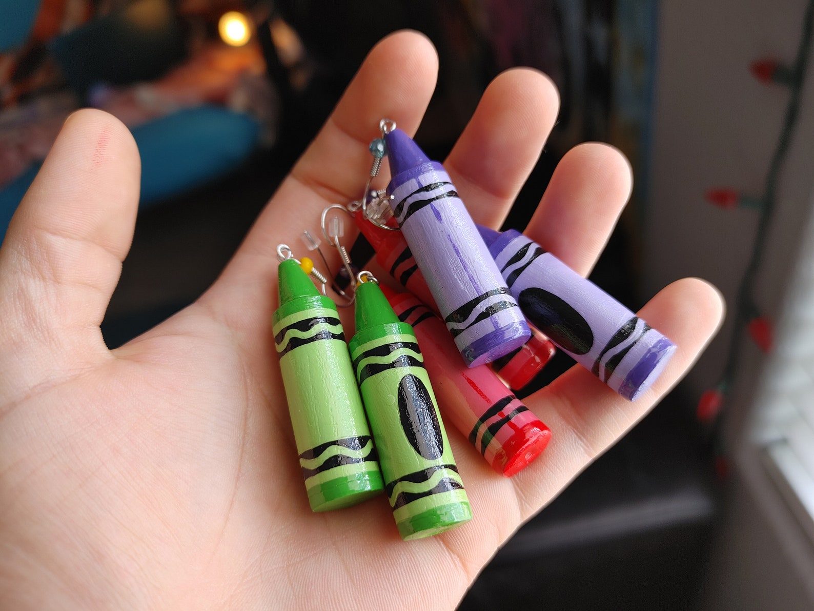 Crayon earrings Etsy