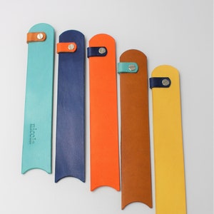 Personalised Italian Leather Bookmark in a choice of colours