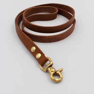 Cognac Brown Long Leather Lanyard in Soft Italian Full Grain Leather - FREE personalisation