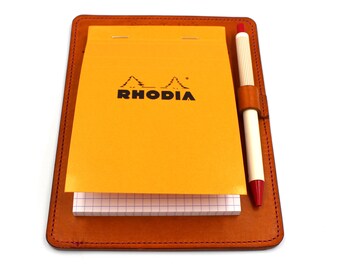 Italian Leather A6 Jotter with pen loop - FREE personalisation