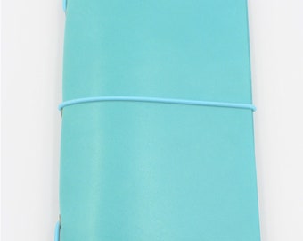 Italian Leather Field Notes Cover or Moleskin Cahier in Turquoise Blue  - FREE personalisation