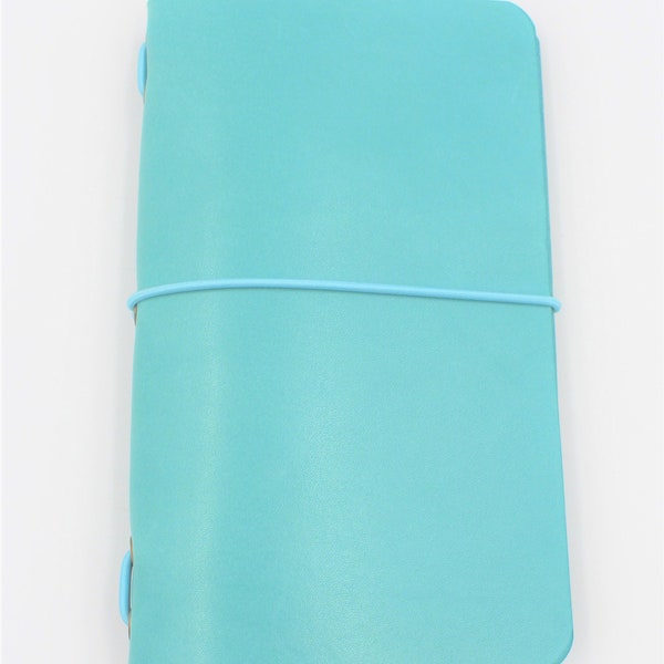 Italian Leather Field Notes Cover or Moleskin Cahier in Turquoise Blue  - FREE personalisation