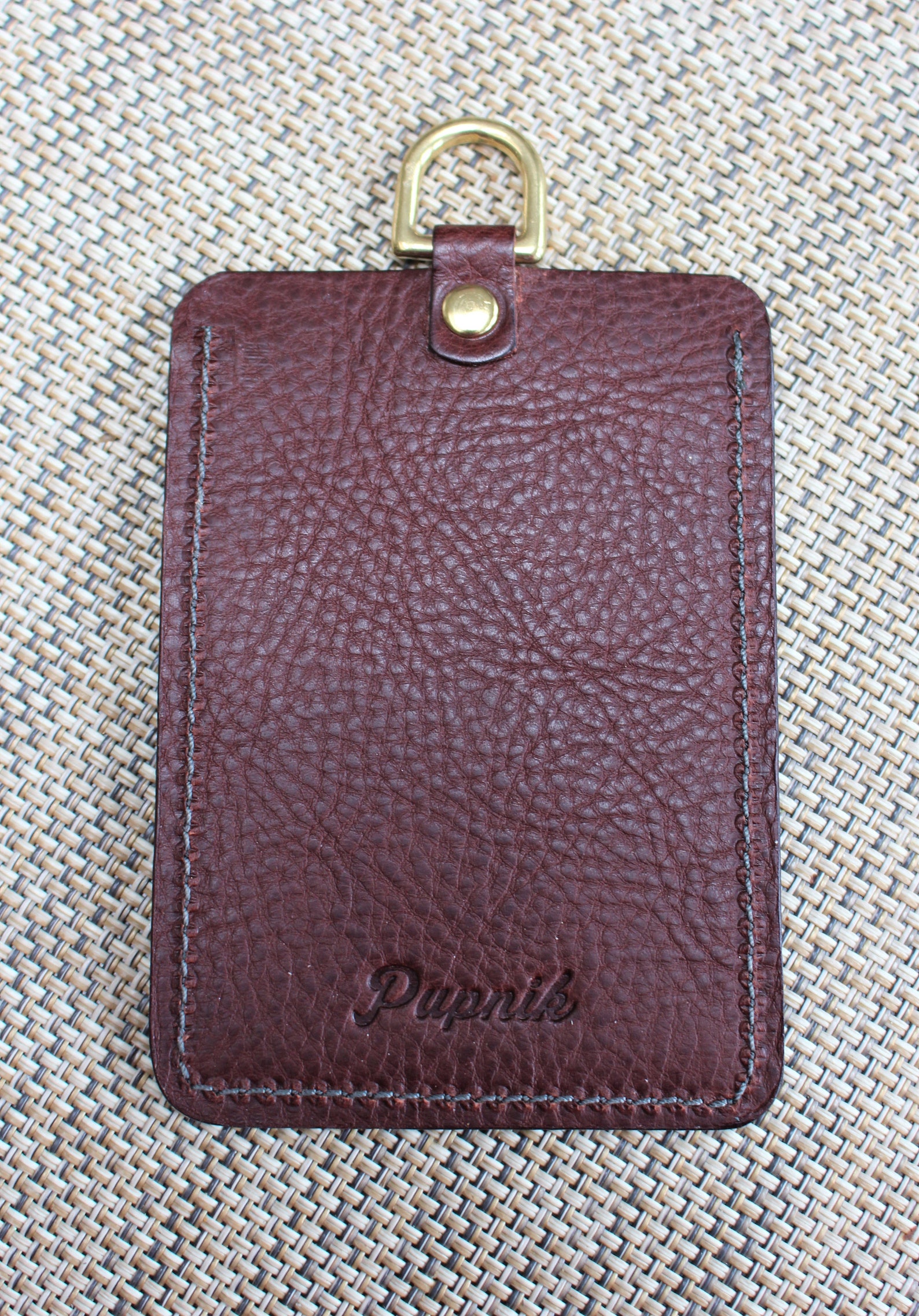Italian Leather ID Card Holder in Teal and Dark Brown Colours - Etsy