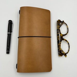 Midori MD A5 Notebook Cover in Chèvre Goat Leather 100% Handcrafted  Personalised -  New Zealand