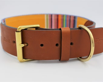 Extra Large Kangal St Bernard Leather and Canvas Dog Collar