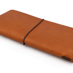 Italian Leather Midori Travellers Notebook Cover in a Cognac/Tan   - FREE personalisation