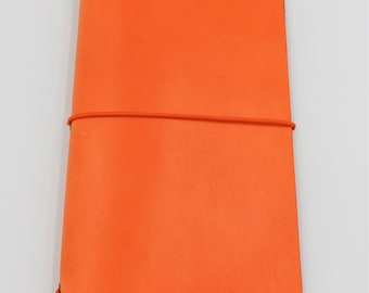 Midori Travelers Notebook Lederhülle, Orange - KOSTENFREIE Personalisierung