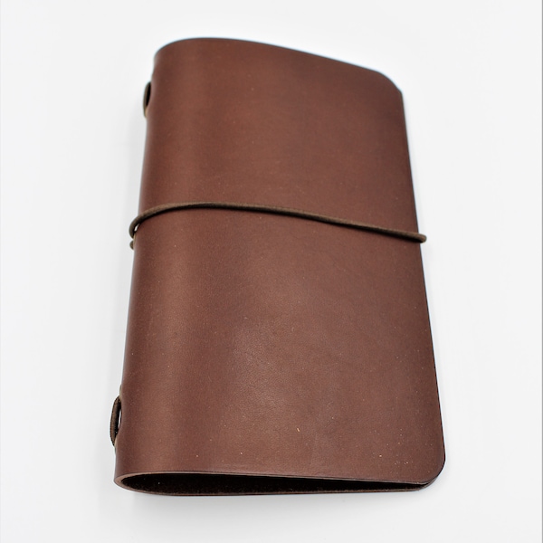 Italian Leather Field Notes Cover or Moleskin Cahier in a rich dark brown  - FREE personalisation